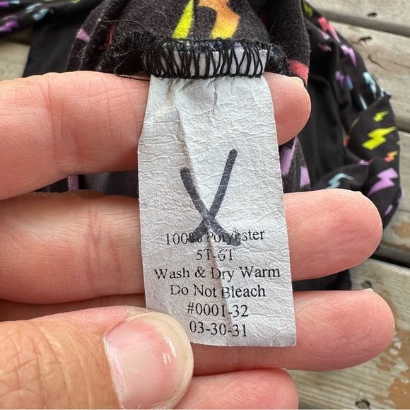 Bumblito Leggings & Matching Hoodie - Black & Neon Lightning - Size 5/6 - Picture 6 of 7